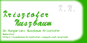 krisztofer nuszbaum business card